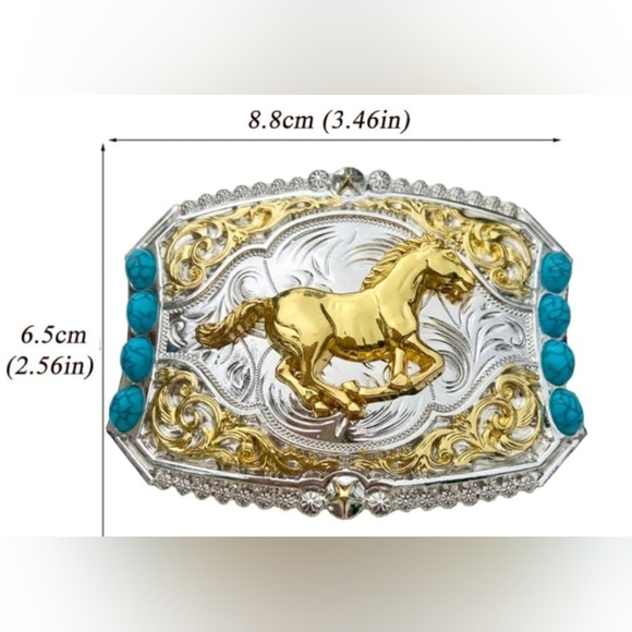 Western Longhorn Steer Bull Or Horse turquoise Silver Belt Buckle See  Choices - Picture 10 of 11